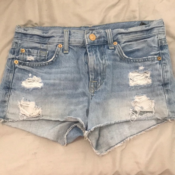 7 For All Mankind Pants - 7 For All Mankind Distresses Jean shorts